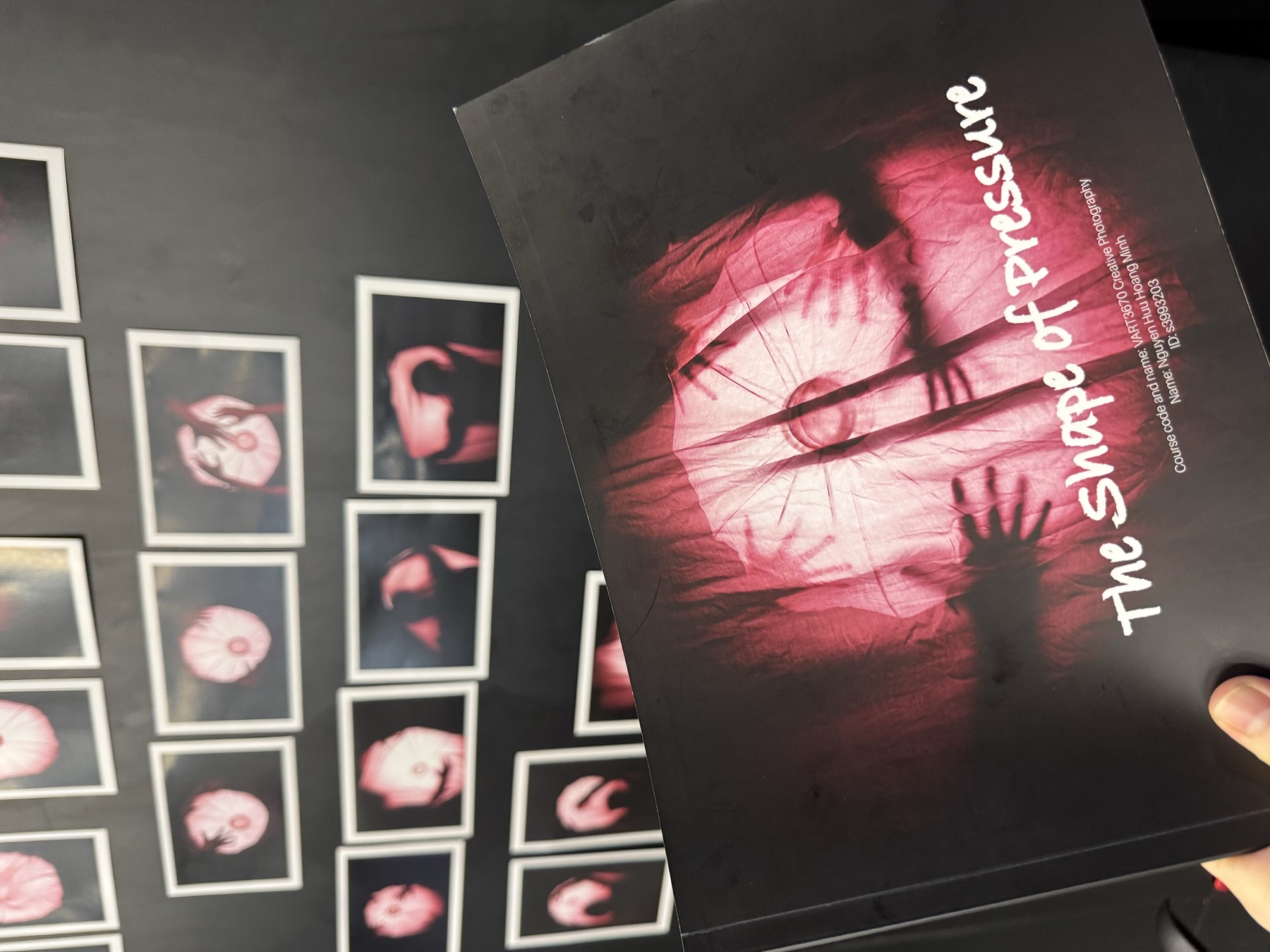 A projected work showing a close-up of lips, The Shape of Pressure